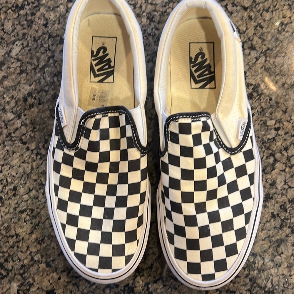 Vans. Black/white checked.